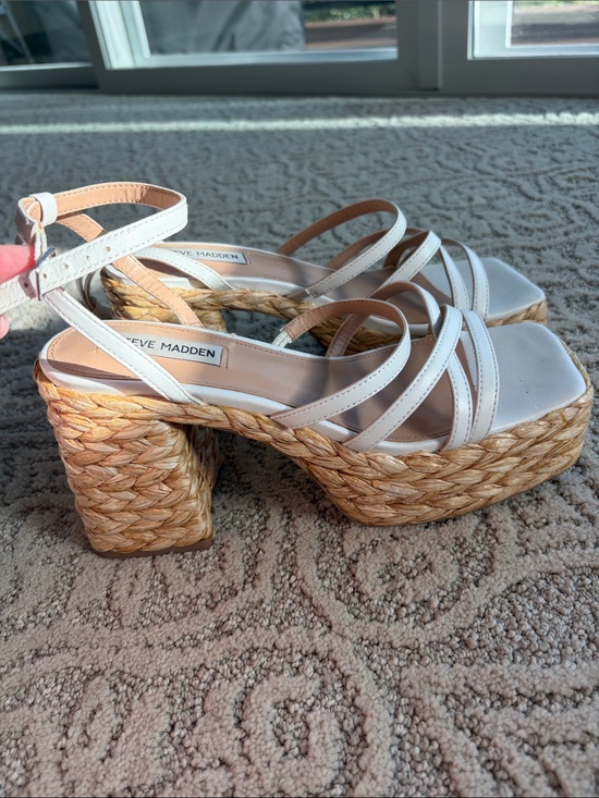 Steve Madden Shoes - Steve Madden White Strappy Platform Sandals